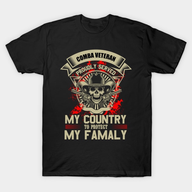 I Protect My Family Comba Veteran Art Design Gift Tshirt T-Shirt by gdimido